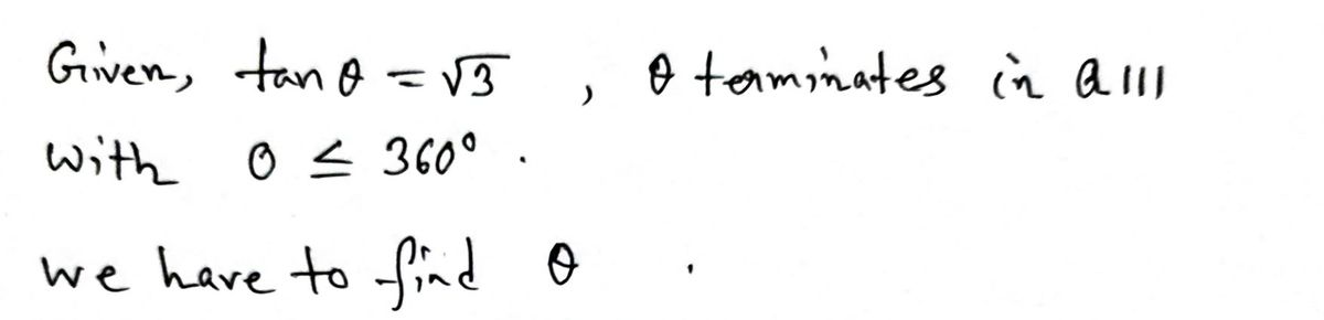 Trigonometry homework question answer, step 1, image 1